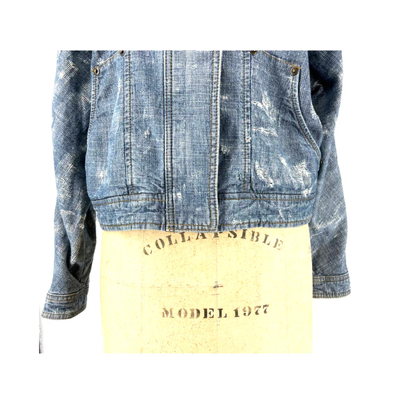 Free People Tattered Tennis Bomber Jean Jacket Indigo XS - Picture 5 of 9